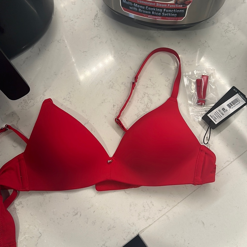 30B red wireless bra by Montelle Intimates